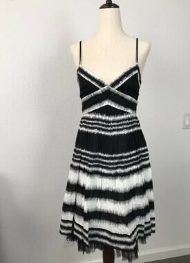 BCBGMaxAzria Pleated Tank Dress Sequin Tulle